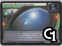 Sabotage Goa'uld Alliance